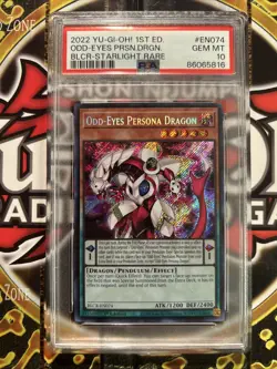 YuGiOh ODD-EYES PERSONA DRAGON #BLCR-EN074??PSA 10??1st ED-2022 STARLIGHT RARE U - Image 3