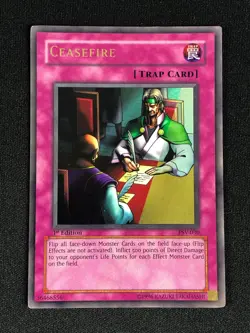 YUGIOH CEASEFIRE PSV-030 1ST ULTRA LIGHT PLAY - Image 1