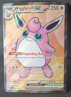Wigglytuff ex Full Art NM 187/165 Scarlet & Violet 151 Pokemon Card TCG - Image 1
