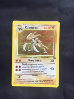 Pokemon Cards: Fossil Rare Holo: Kabutops 9/62 - Image 1