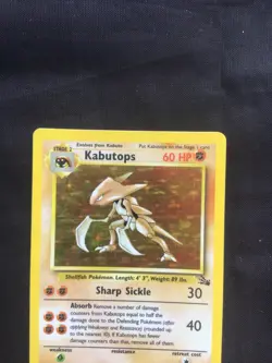 Pokemon Cards: Fossil Rare Holo: Kabutops 9/62 - Image 2