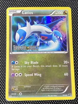 Latios 10/20 Dragon Vault Holo Rare Stamped Pokemon Card MP - Image 1