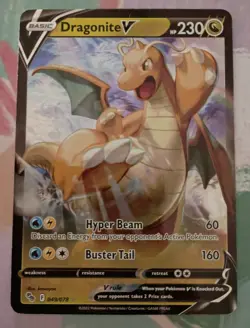 Pokemon TCG Dragonite V Pokemon Go 49/78 Full Art Ultra Holo Rare Card NM 2022 - Image 1