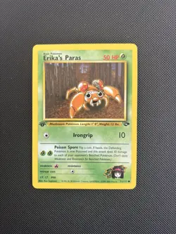 Pokemon Card 1st Edition Gym Challenge Erika's Paras 71/132 WOTC - Image 1