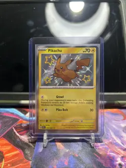 Pokemon Pikachu TCG Holo Shiny Rare Card Paldean Fates 131/091 - Image 1