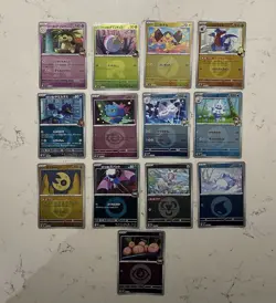 Pokemon TCG Mega Dream 13 Card Bundle Mega Dream Reverses Type + Rocket Cards - Image 1