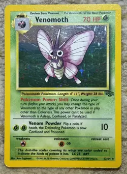 Venomoth 13/64 Jungle Pokemon Card Holo - Excellent Condition - Image 1