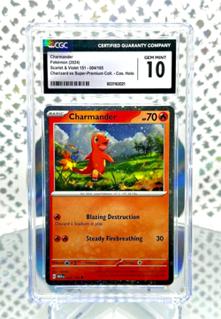 CGC 10 Charmander 004/165 S&V 151 Cosmos Holo Pokemon Promo Card - Image 1
