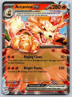 Arcanine ex 032/198 SV01: Scarlet & Violet Base Set NM Pokemon Card TCG - Image 1