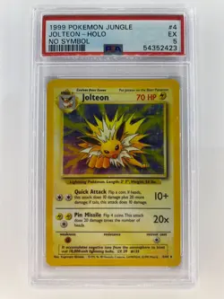 Jolteon 4/64 - No Symbol Error - Jungle Set - Holo Rare - Pokemon Card - PSA 5 - Image 1