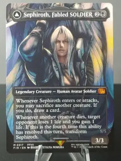 0317 Sephiroth, Fabled Soldier Borderless Magic The Gathering Final Fantasy - Image 1