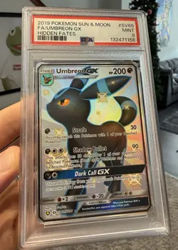 2019 Pokemon Sun & Moon Umbreon GX Hidden Fates Full Art #SV69 PSA 9 Mint - Image 1