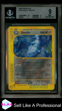 STEELIX POKEMON H23 2003 AQUAPOLIS HOLO ENGLISH BGS 9 - Image 1