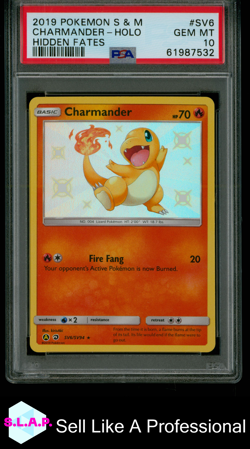 CHARMANDER POKEMON SV6/SV94 2019 HIDDEN FATES GEM MT ENGLISCH PSA 10 - Image 1