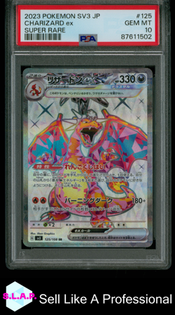CHARIZARD EX POKEMON 125/108 2023 RULER OF THE BLCK FLAME GEM MT JAP PSA 10 - Image 1