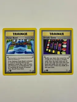 1st Edition Focus Band / Arcade Game -Neo Genesis Rare Trainer Cards 86, 83/111 - Image 1