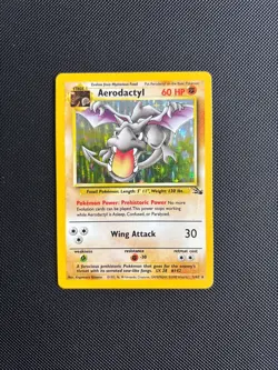 Pokemon Card Fossil Set Holo Aerodactyl 1/62 WOTC - Image 1