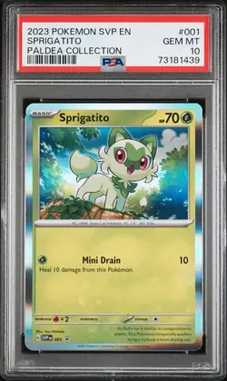 Sprigatito - PSA 10 - Paldea Collection SVP 001 Black Star Promo Pokemon Card - Image 1