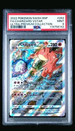 Pokemon TCG Charizard V SWSH260 Black Star Promo Card PSA 9 - Image 1