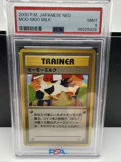 2000 Pokemon Japanese NEO MOO-MOO MILK, PSA 9, MINT (Banned Card) - Image 1