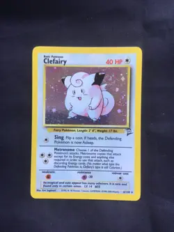 Pokemon Cards: Base Set 2 Rare Holo: Clefairy 6/130 - Image 1