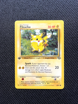 Pokemon Pikachu 1st Edition Jungle Non-Holo Card #60/64 HP - Image 1