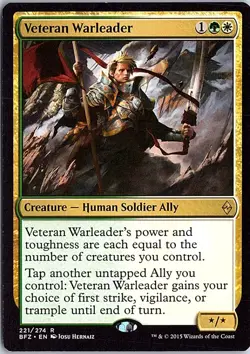 Veteran Warleader R Battle for Zendikar 221 LP MTG - Image 1