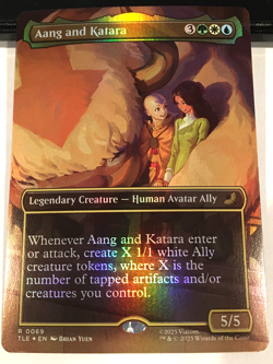 Aang and Katara (Borderless) FOIL Avatar: The Last Airbender MTG Near Mint - Image 1