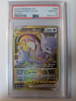 GRADED PSA 10 Mewtwo VSTAR (Secret) 086/078 Pokemon GO Holo - Image 1