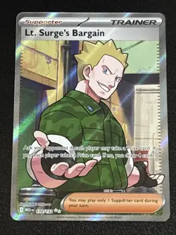 Pokemon TCG Mega Evolution Lt. Surge's Bargain Ultra Rare 170/132 NM - Image 1