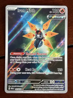Pokemon Paradox Rift Iron Moth 187/182 Illustration Rare Holo - Image 1