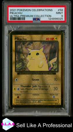PIKACHU ULTRA-PREMIUM COLL POKEMON CELEBRATIONS ULTRA-PREMIUM COLL 2021 58 PSA 9 - Image 1