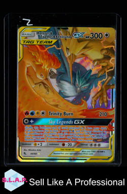 MOLTRES & ZAPDOS & ARTICUNO GX POKEMON 44/68 2019 HIDDEN FATES HOLOFOIL ENGLISH - Image 1