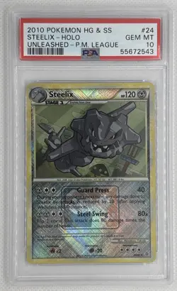 2010 Pokemon HG & SS Steelix - Holo #24 Unleashed - P.M. League PSA 10 Gem Mint - Image 1