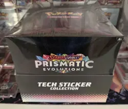 Pokemon TCG PRISMATIC EVOLUTION Tech Sticker Collection 12ct Display Sealed Case - Image 1