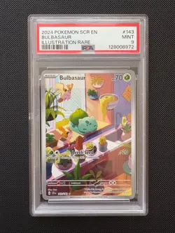 Bulbasaur Illustration Rare - Pokemon SV Stellar Crown - 143/142 PSA 9 Mint - Image 1