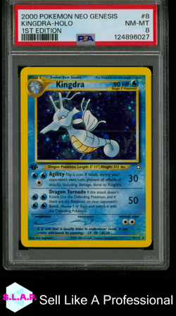 KINGDRA-HOLO 1ST EDITION POKEMON NEO GENESIS 1ST EDITION 2000 8 PSA 8 - Image 1