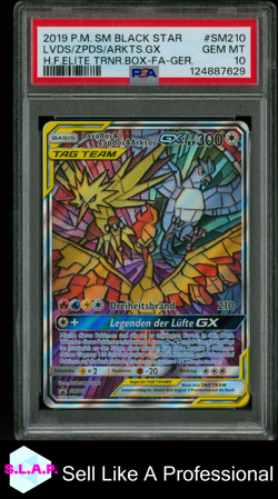LVDS/ZPDS/ARKTS.GX H.F.ETB FA-GER. POKEMON SM BLCK STR PRM 2019 SM210 PSA 10 - Image 1