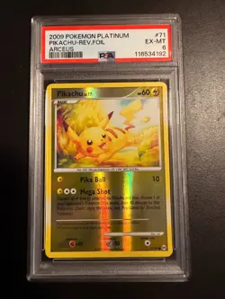Pikachu #71 Reverse Holo 2009 Pokemon Platinum Arceus PSA 6 - Image 1