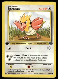 Pokemon TCG Pokemon Jungle #62/64 Spearow 1st Edition HP - Image 1