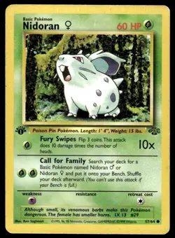 Pokemon TCG Pokemon Jungle #57/64 Nidoran F 1st Edition HP - Image 1