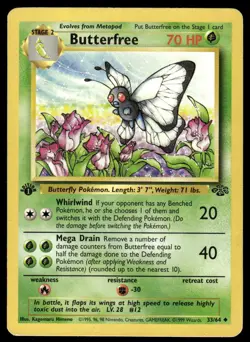 Pokemon TCG Pokemon Jungle #33/64 Butterfree 1st Edition DMG - Image 1