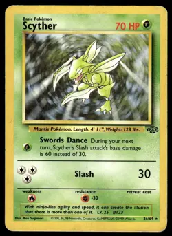 Pokemon TCG Jungle #26/64 Scyther (26) DMG - Image 1