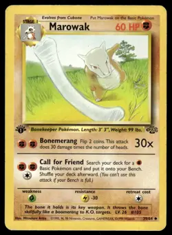 Pokemon TCG Jungle #39/64 Marowak 1st Edition HP - Image 1