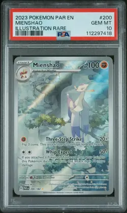 2023 Pokemon Mienshao Illustration Rare Paradox Rift #200 PSA 10 - Image 1