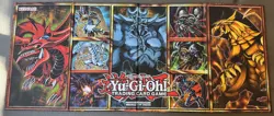Yugioh Gameboard Playmat - Egyptian Gods Ra Obelisk Slifer Yugi Kaiba Joey - Image 1