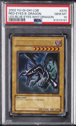 2002 YU-GI-OH! LOB-LEGEND OF BLUE EYES WHITE DRAGON RED-EYES B. DRAGON PSA 10 - Image 1