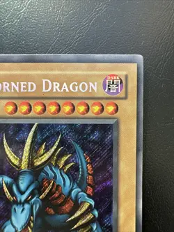 Yugioh! Tri Horned Dragon Secret Rare 1st Edition NM LOB-000 Glossy NA - Image 3