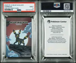 PSA 9 Pokemon Center X Bear Walker Pokemon Umbreon Card Serialized 1037/1600 - Image 3