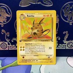 Raichu 29/62 1st Edition Rare Non-Holo Fossil Set Pokemon Card LP - Image 1